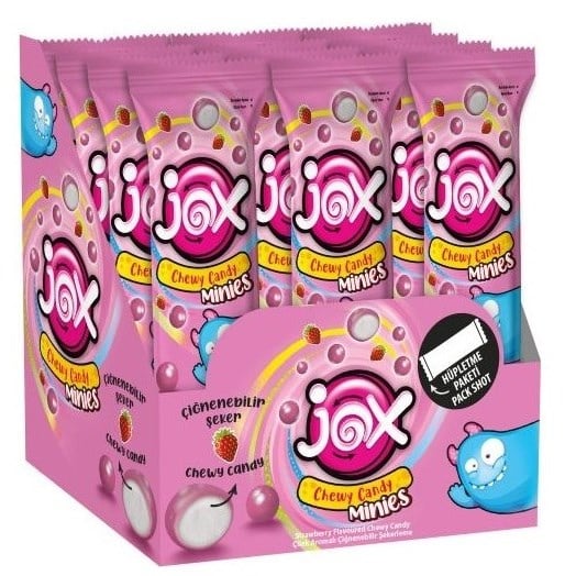 Jox Minies Çilek 9 Gr Çiğnenebilir Şeker x24 lü Paket