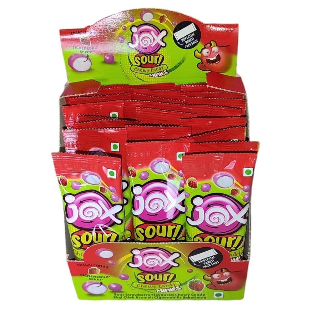 Jox Minies Ekşi Çilek 9 Gr Çiğnenebilir Şeker x24 lü Paket