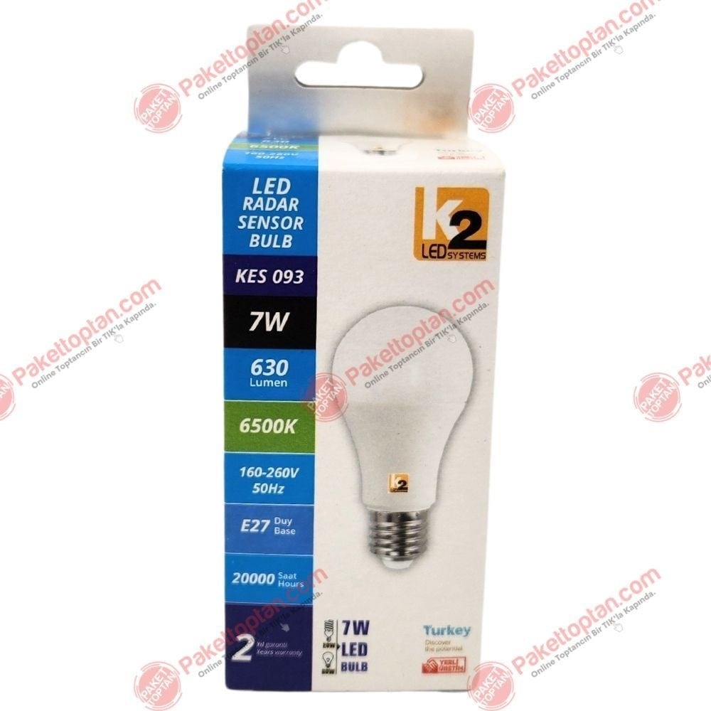 K2 Led Sensörlü Ampul 7 Watt