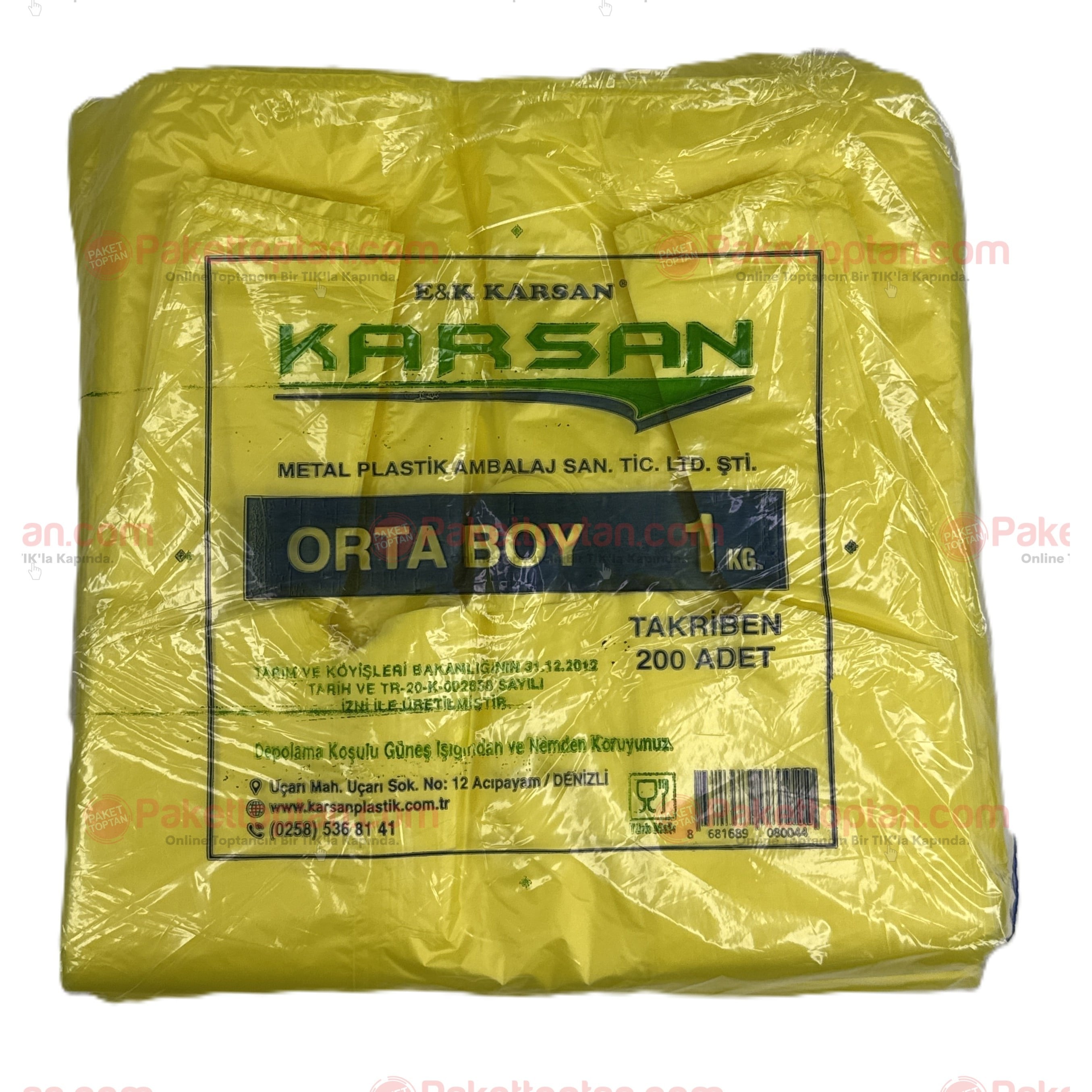 Karsan Renkli Poşet Orta Boy 200 Adetli