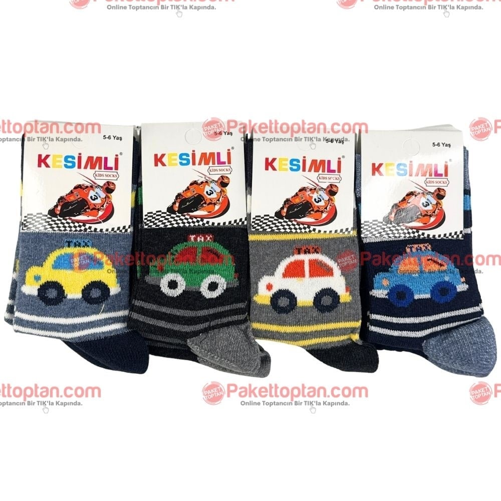 Kesimli Erkek Çocuk Çorap 5-6 Yaş x12 li Paket