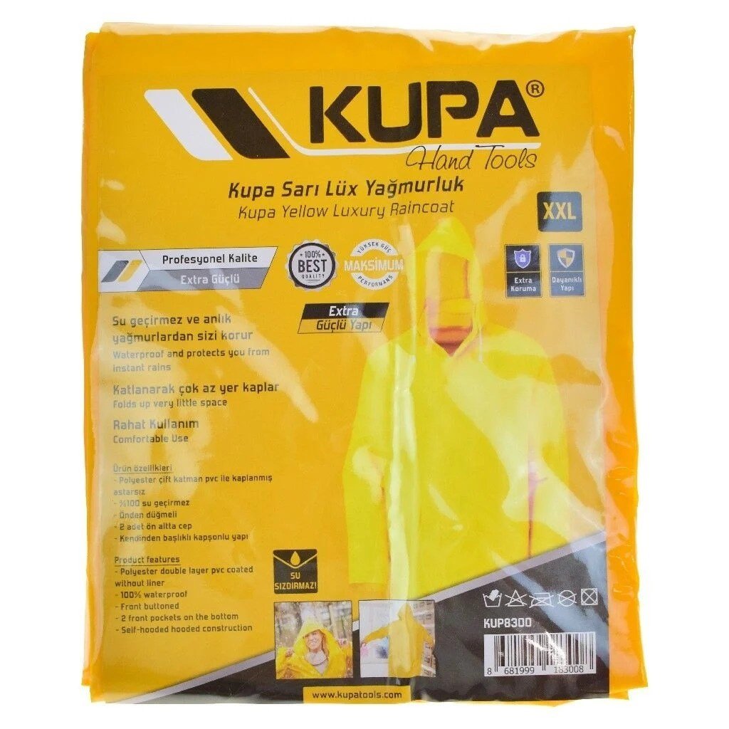 Kupa Lüx Sarı Çıt Çıtlı Yağmurluk