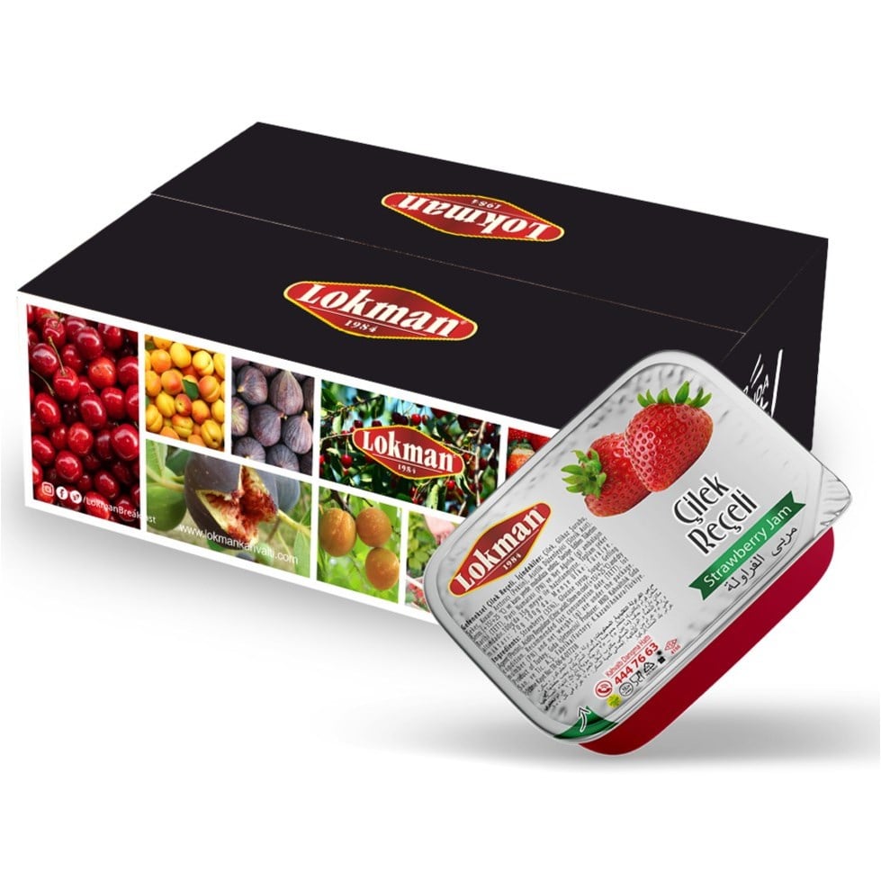 Lokman Piknik Reçel Çilek 20 Gr x100 lü Koli