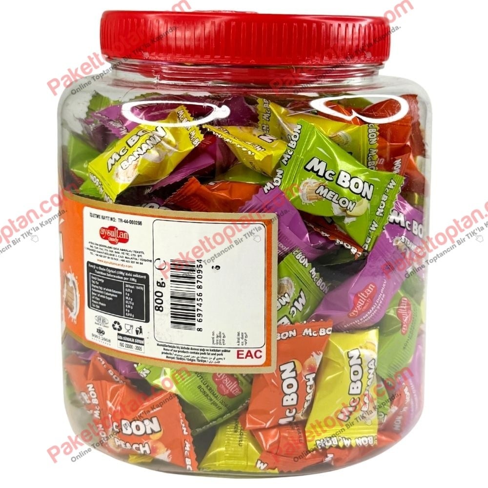 Mcbon Fruit and Milk Bonbon Şeker 800 Gr
