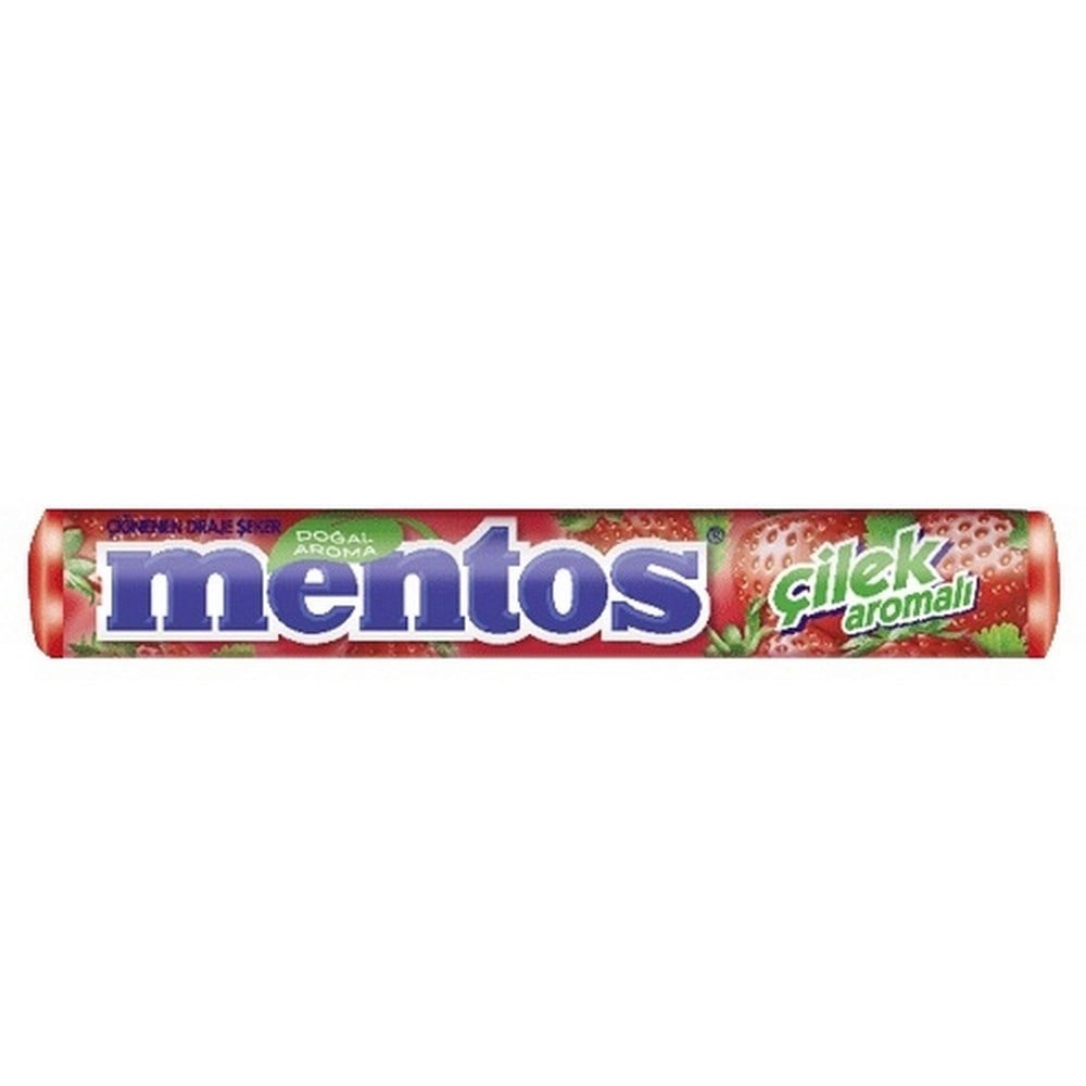 Mentos Çilek Draje Şeker 37,5 gr x20 li Paket