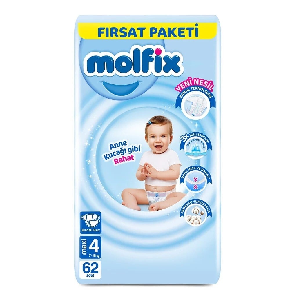 Molfix Fırsat Paketi 4 Numara 62 Adetli