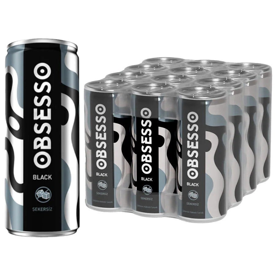 Obsesso Black Şekersiz Sütsüz 250 Ml x12 li Koli
