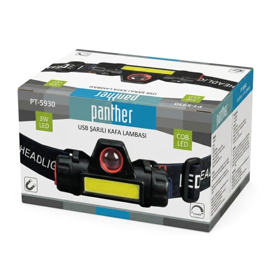 Panther PT 5930 3 W USB Şarjlı Kafa Lambası