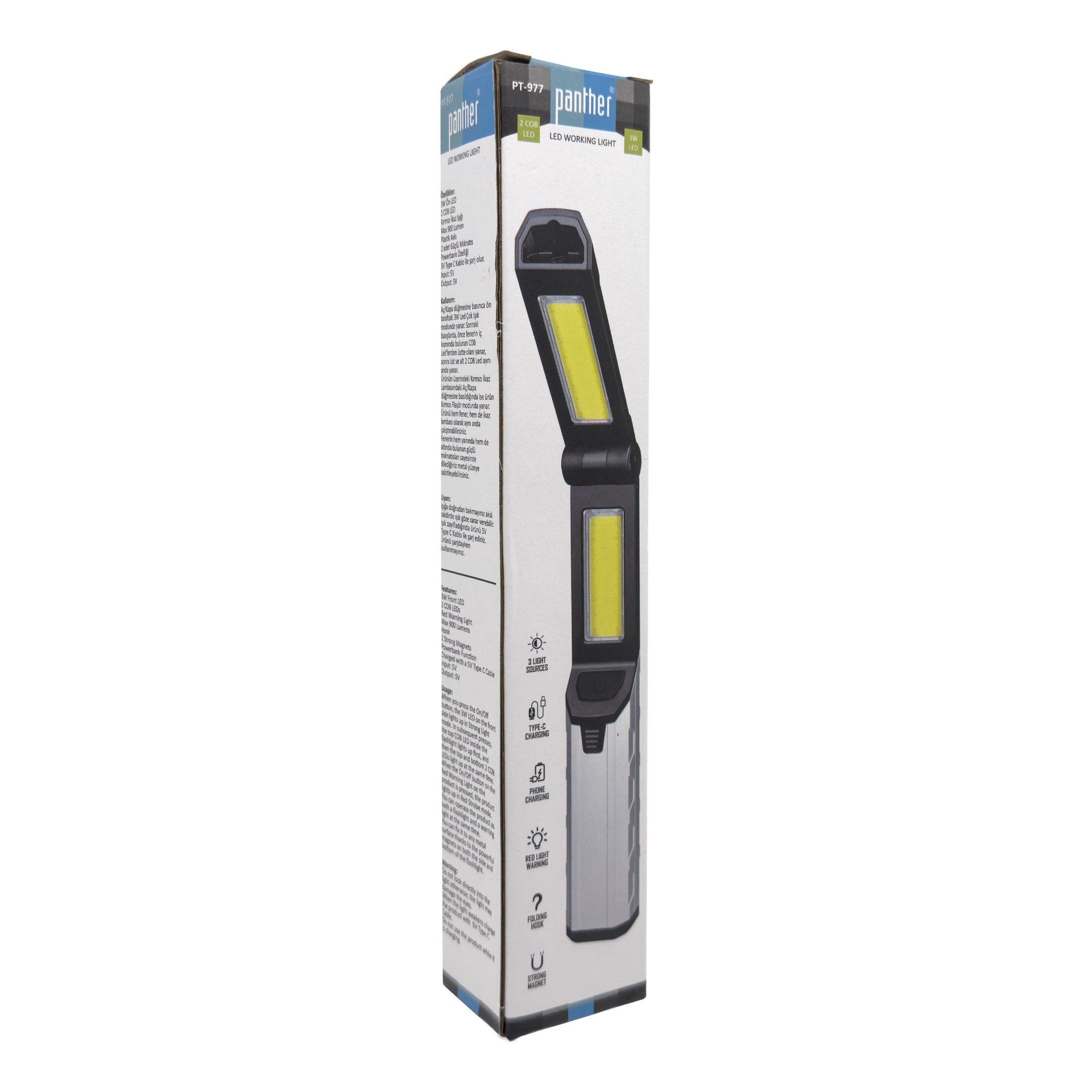 Panther PT-977 USB Şarjlı Çalışma El Feneri