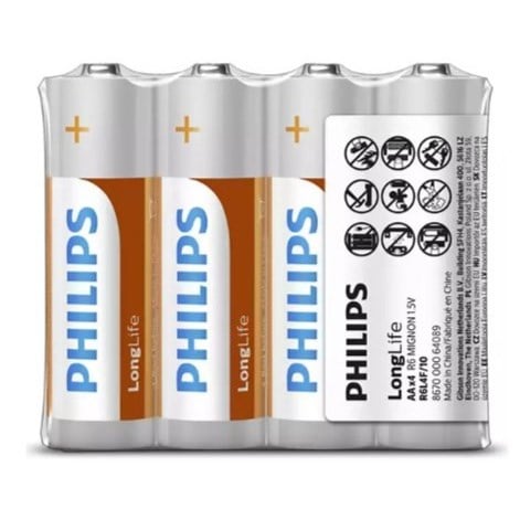 Philips 4 lü Çinko Kalem Pil AA R6L4F x12 li Paket