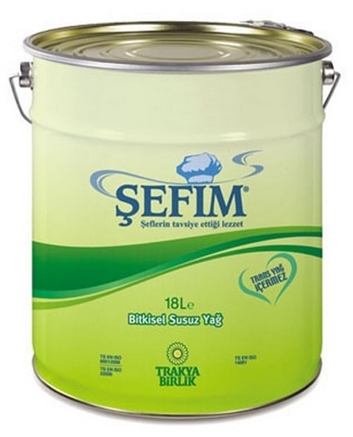 Şefim Bitkisel Susuz Yağ 18 Kg