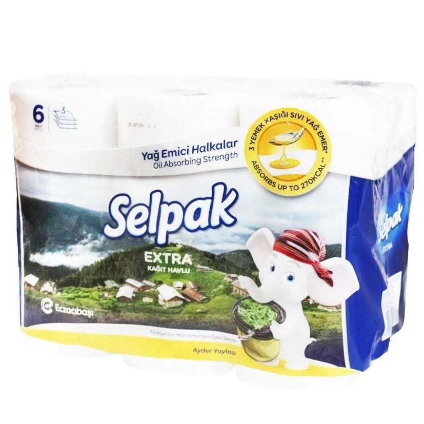 Selpak 6 lı Havlu Extra Yağ Emici x4 lü Koli