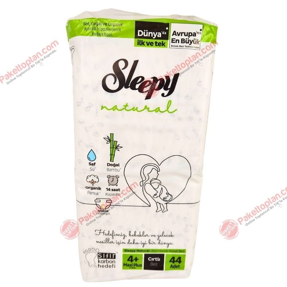 Sleepy Natural Ekonomik Paket Çocuk Bezi 4+ Beden 44 Adetli