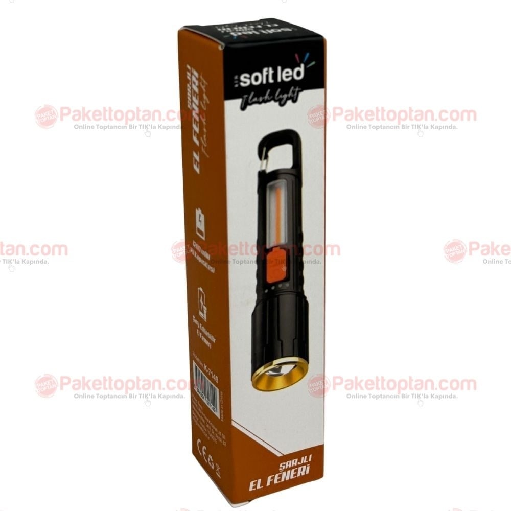 Soft Led K-7149 USB Şarjlı El Feneri