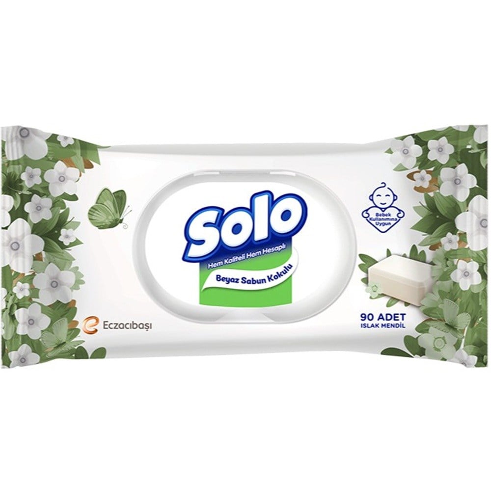 Solo Islak Havlu 90 lı Beyaz Sabun x24 lü Koli