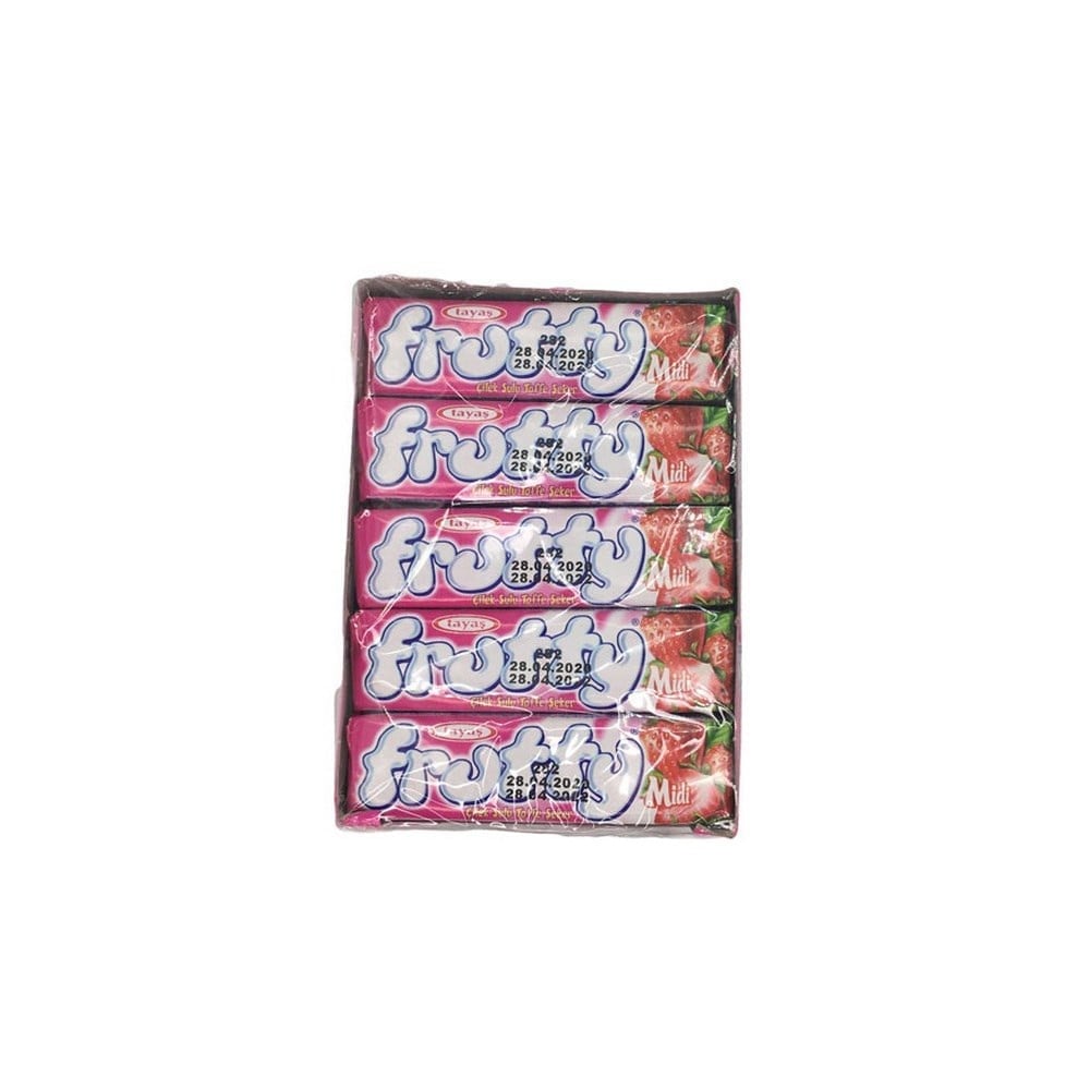 Tayaş Frutty Çilek Aromalı Yumuşak Şeker 20 gr x24 lü Paket