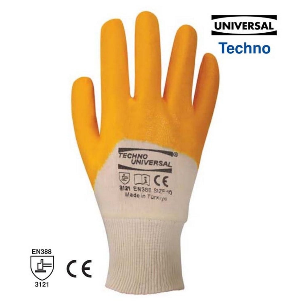 Techno Universal C-15 Sarı İş Eldiveni 9 No x12 li Paket