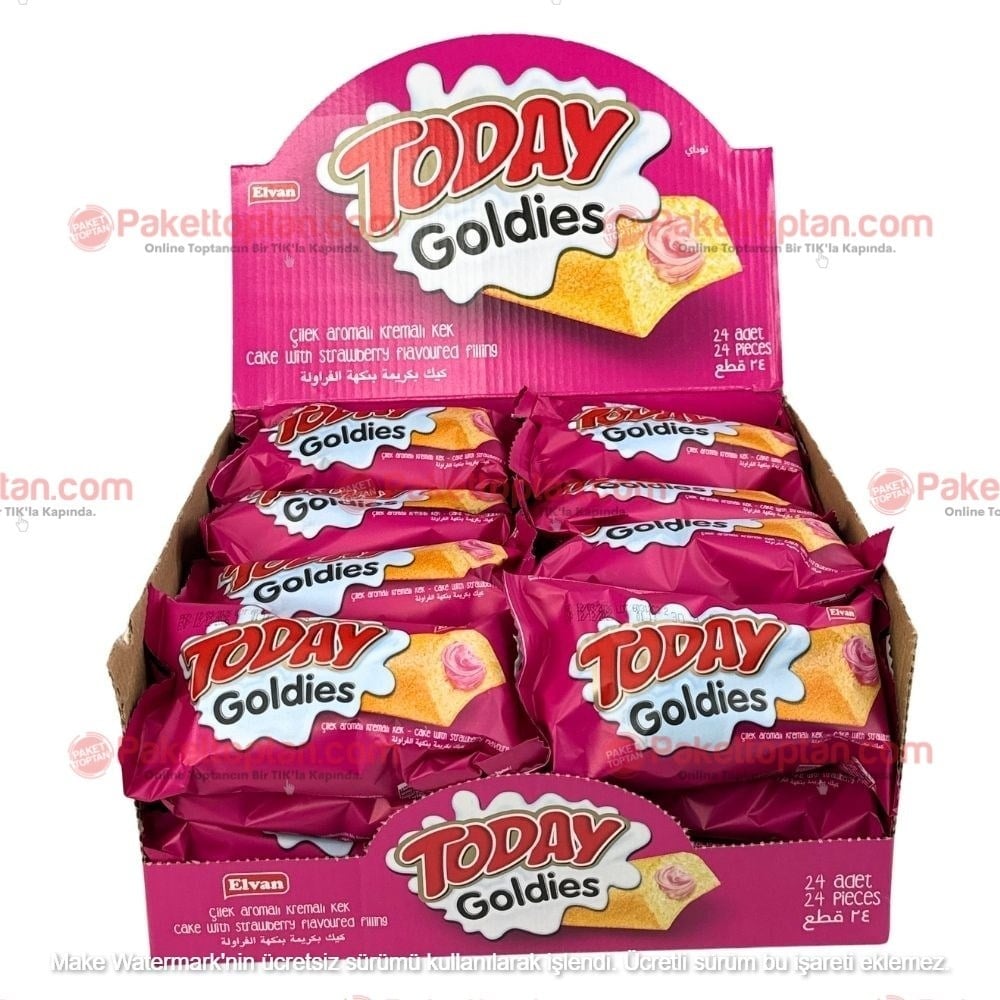Today Goldies Kek Çilek Aromalı Kremalı 30 Gr x24 lü Paket