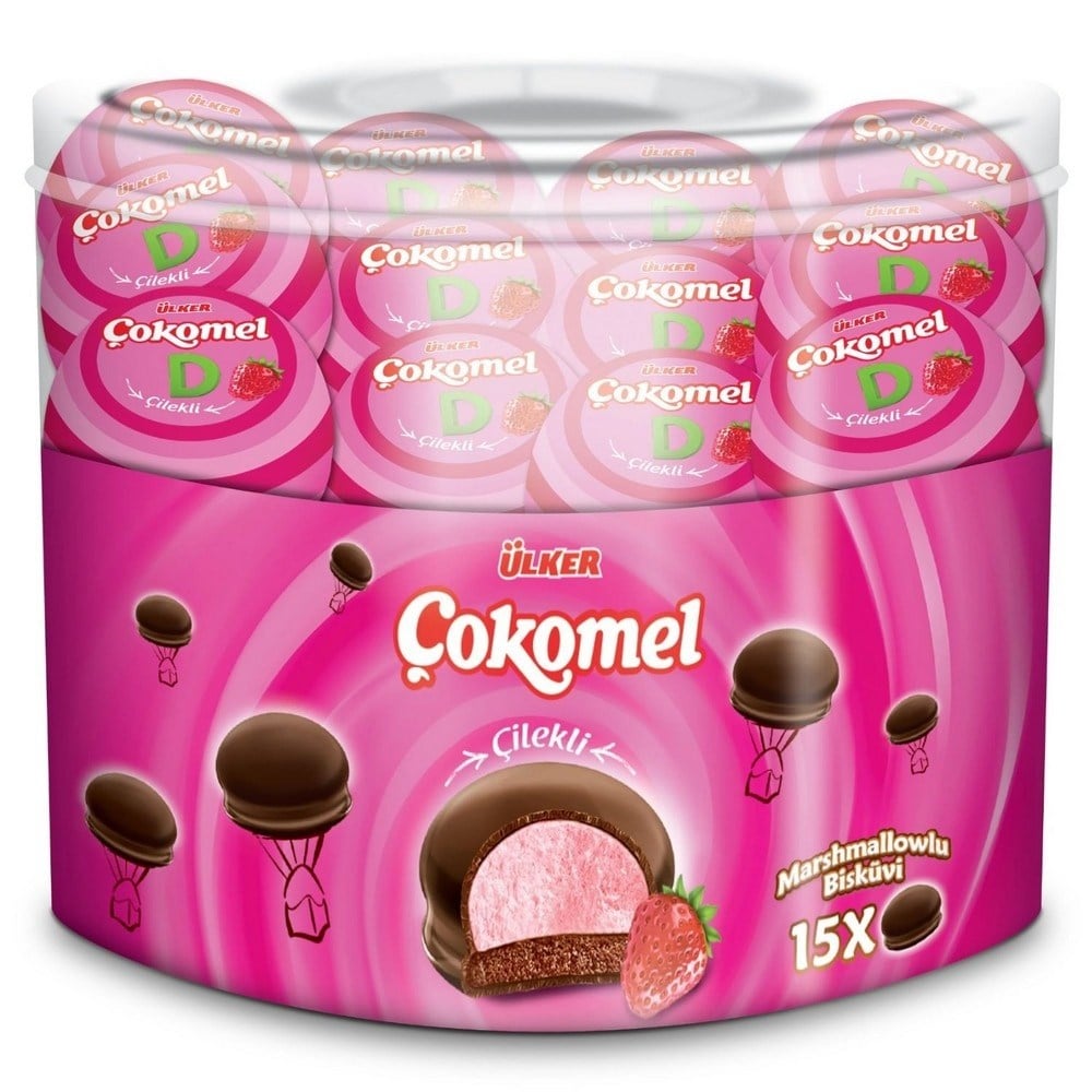 Ülker Çokomel 12 gr Marsmallow Çilek 15 li Koli