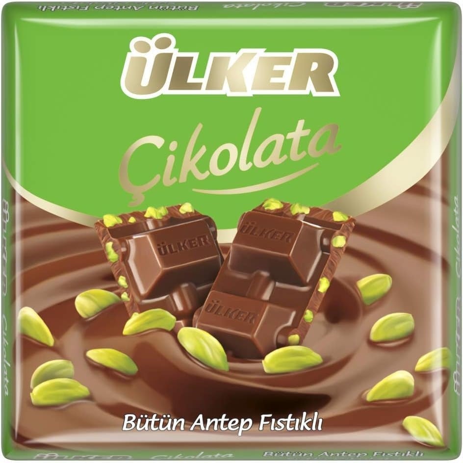 Ülker Kare Çikolata Antep Fıstıklı Sütlü 65 Gr x6 lı Paket