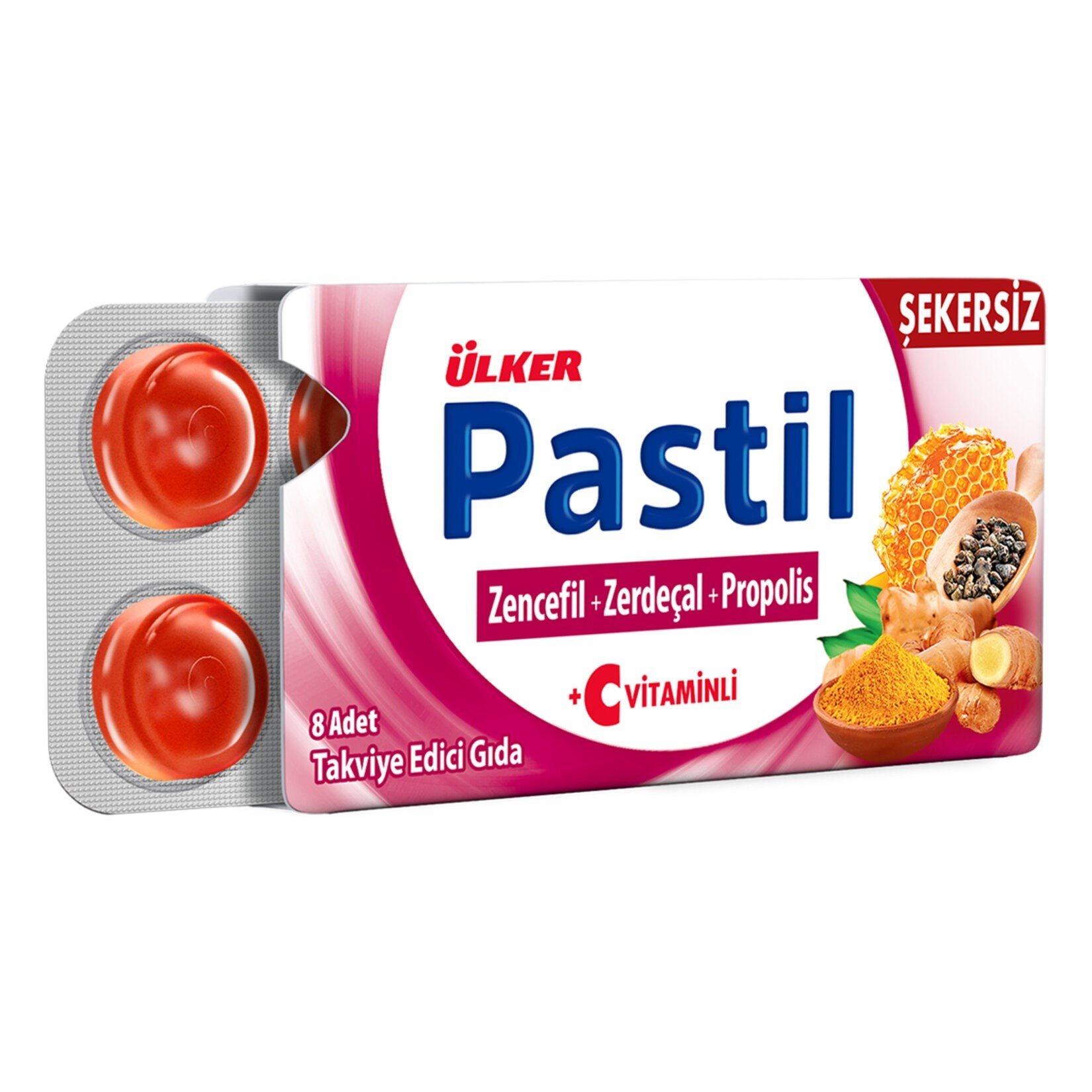 Ülker Pastil Zencefil Zerdeçal Propolis 8 li 22,4 Gr x12 li Paket