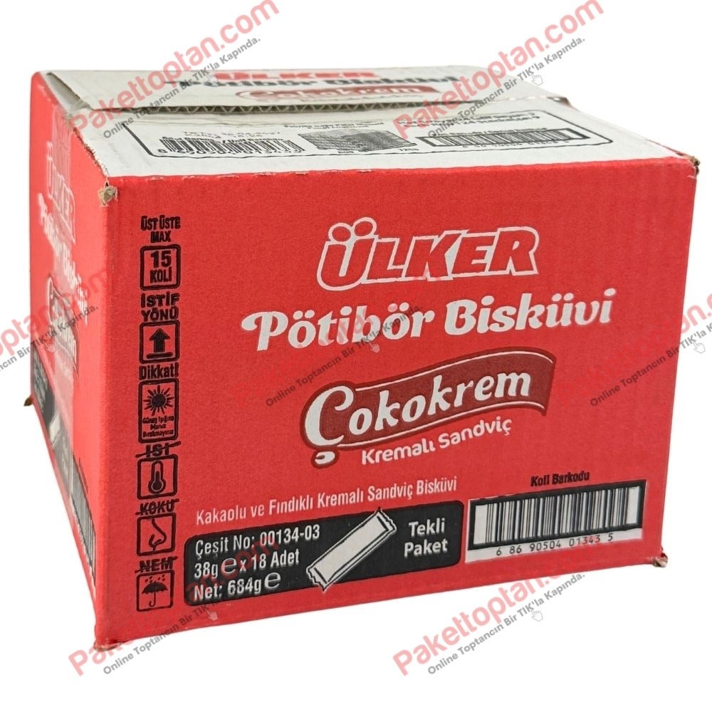 Ülker Pötibör Çokokrem Kremalı 38 Gr x18 li Koli