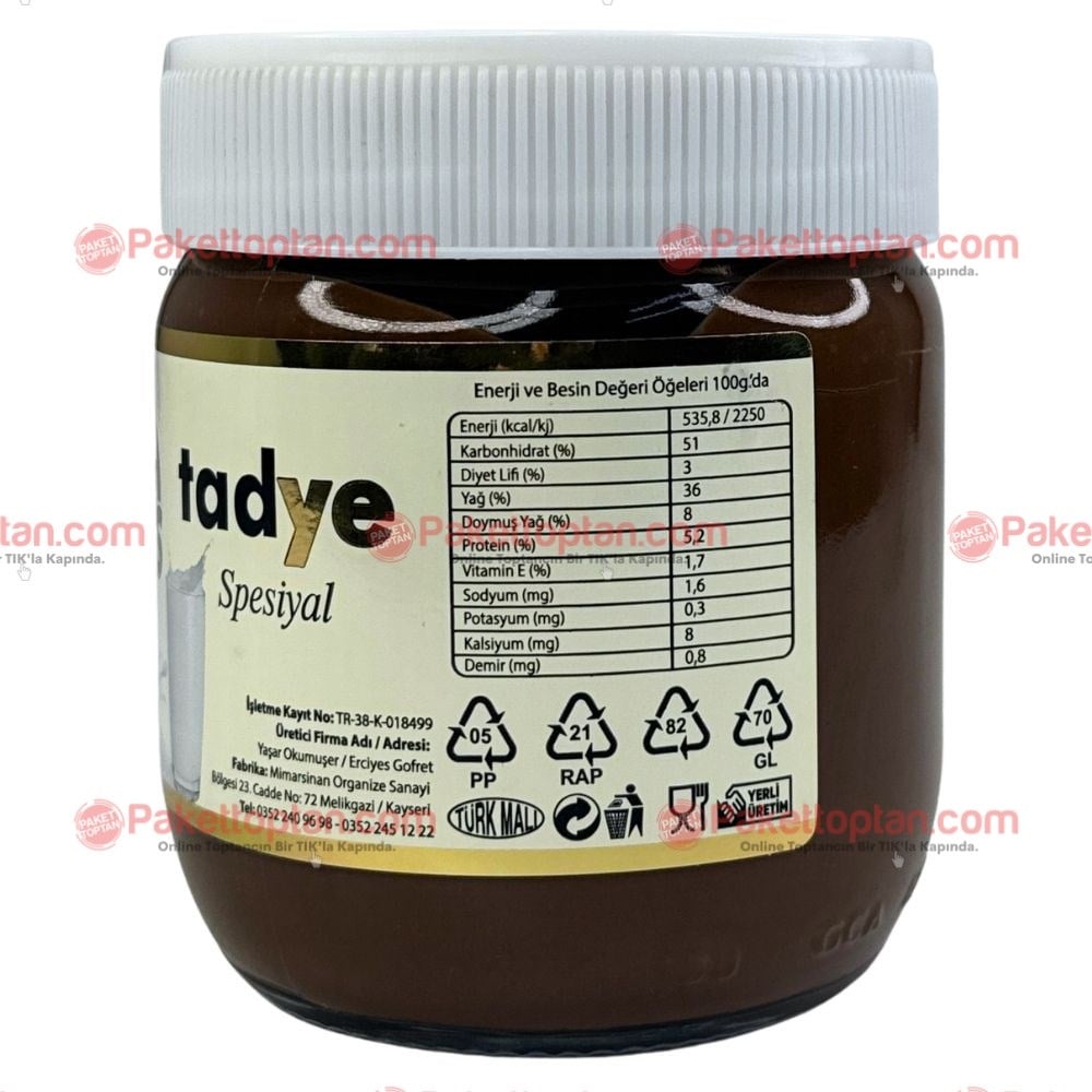 Yaşar Erciyes Tadye 350 gr Kakaolu Fındık Kreması