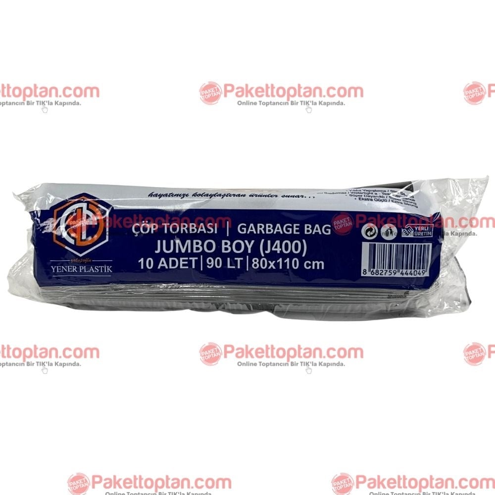 Yener Çöp Torbası Endüstriyel Jumbo Boy 80x110 Cm 10 Adetli