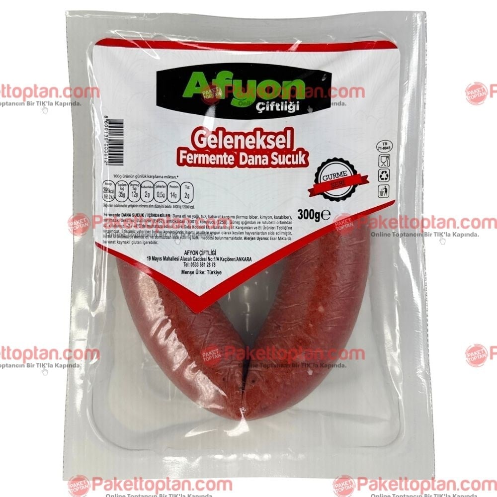 Afyon Çiftliği Dana Sucuk 300 Gr Fermente
