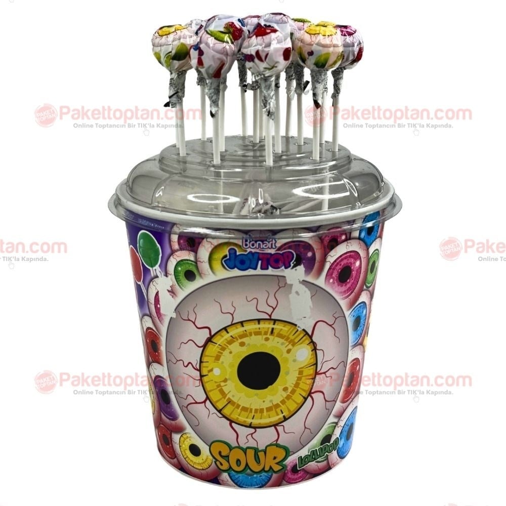 Bonart Joytop Ekşi Göz Lollipop 11 Gr Saplı Şeker 100 lü Paket