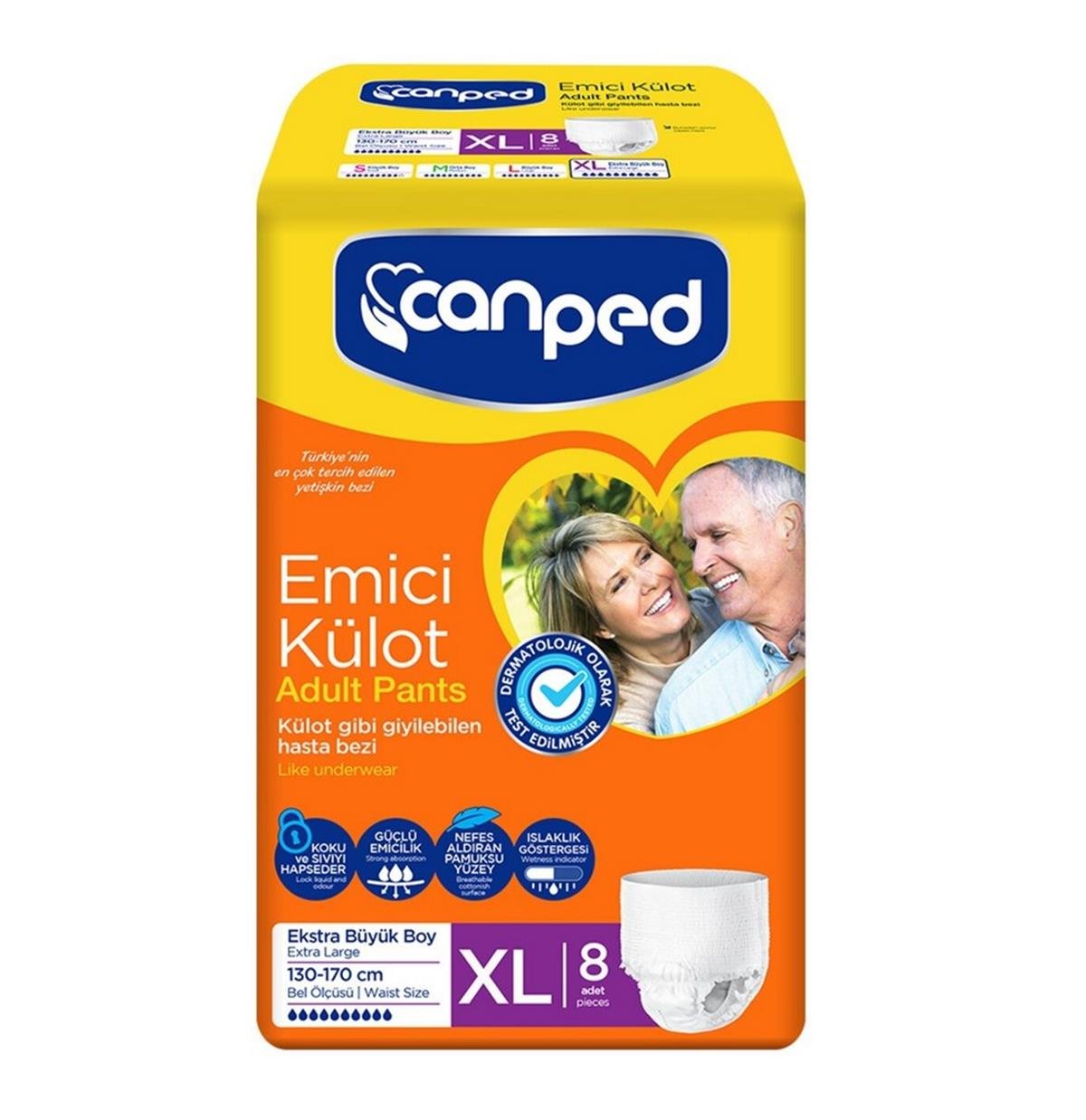 Canped Emici Külot Hasta Bezi 8 li XLarge