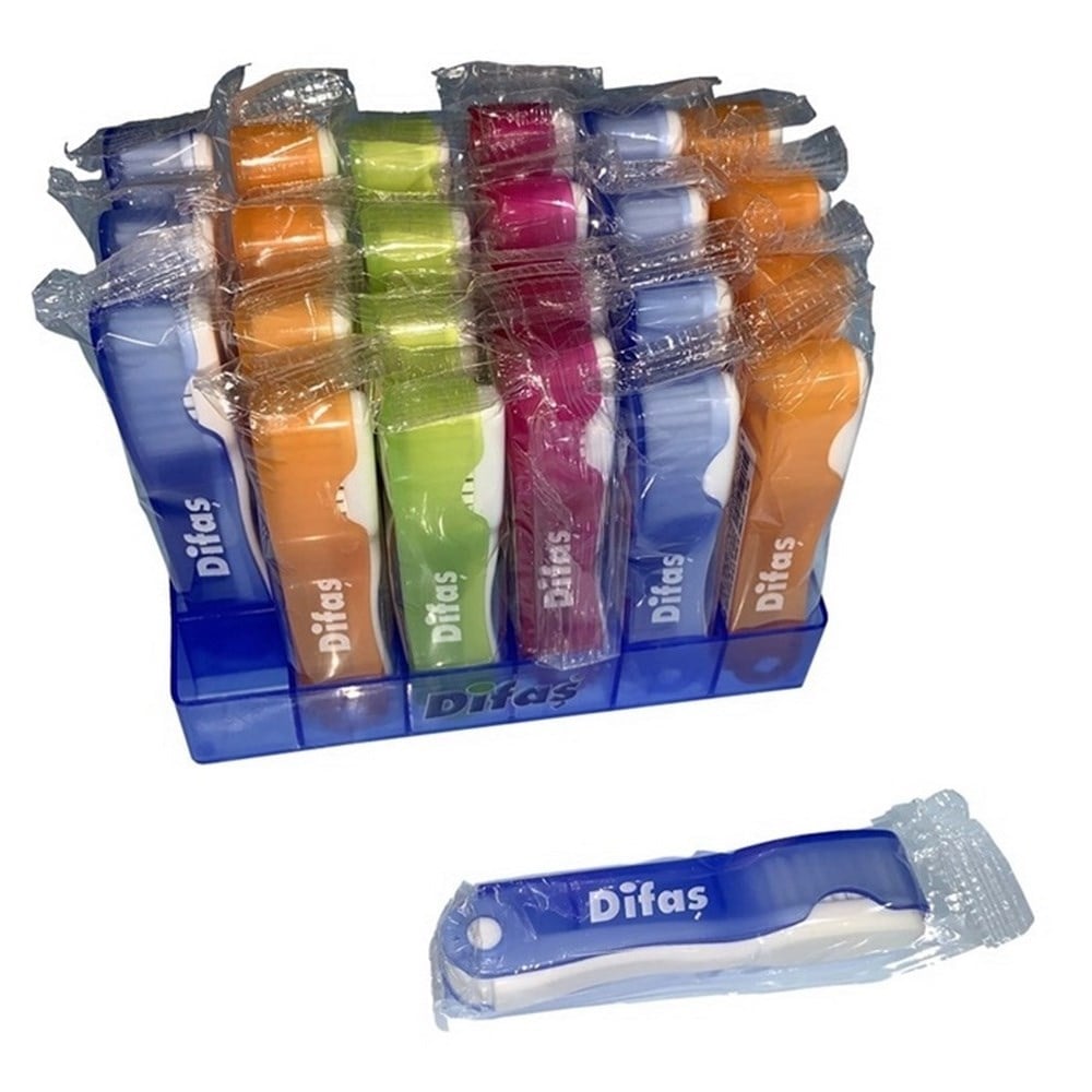 Difaş Katlanır Seyahat Diş Fırçası  x24 lü Paket