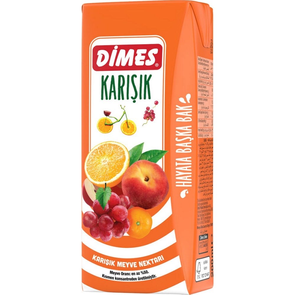 Dimes 200 Ml Karışık Meyve Nektarı x27 li Koli