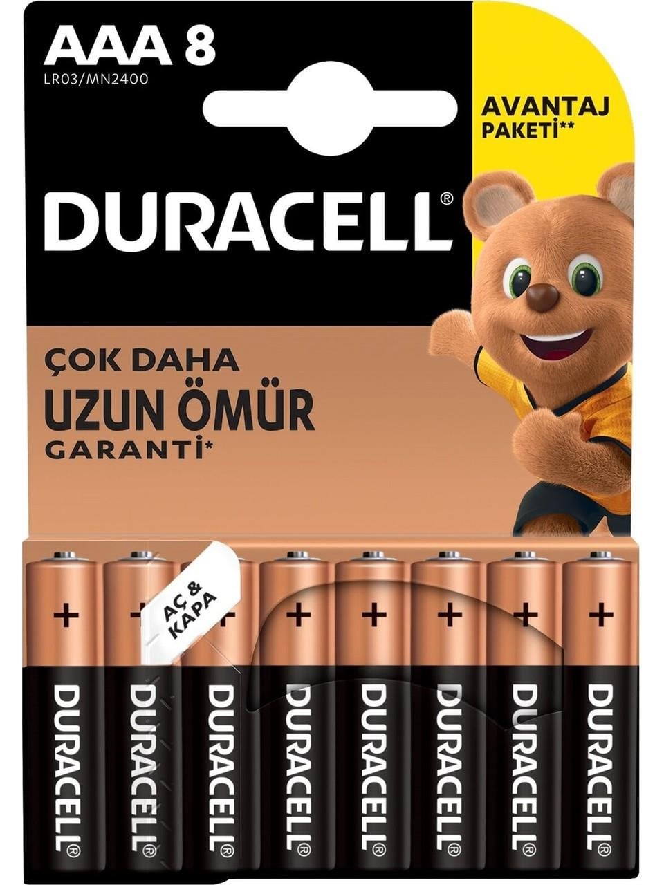 Duracell Basic 8 li İnce Pil (AAA)