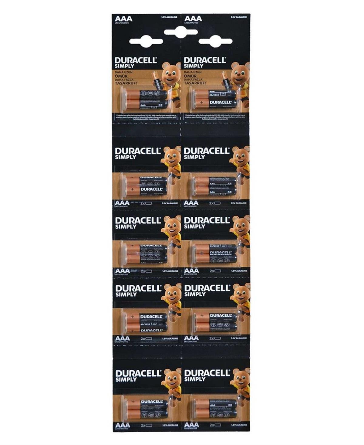 Duracell Simply 2 li İnce Pil (AAA) 