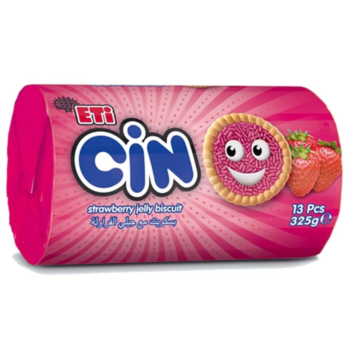 Eti Cin 325 gr Bisküvi Çilek Soslu Bisküvi x10 lu Koli