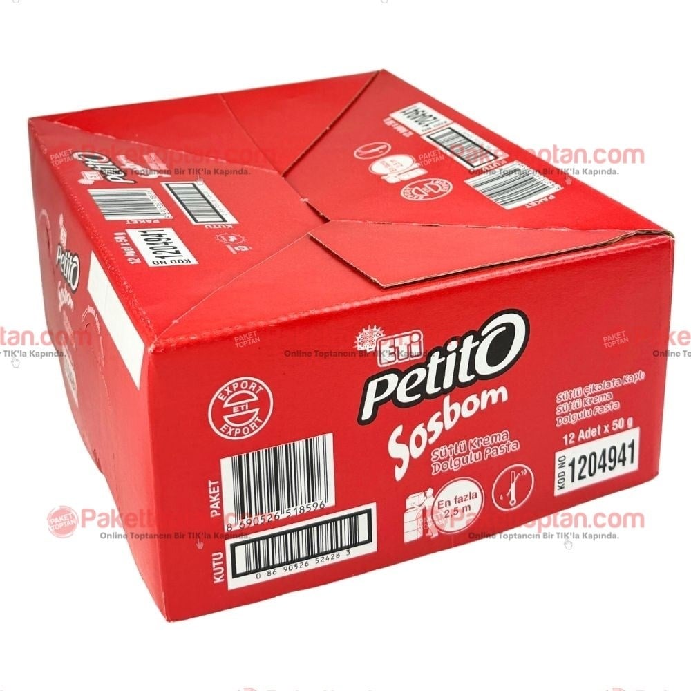 Eti Sosbom 50 Gr Sütlü Krema Dolgulu Pasta x12 Lİ PK