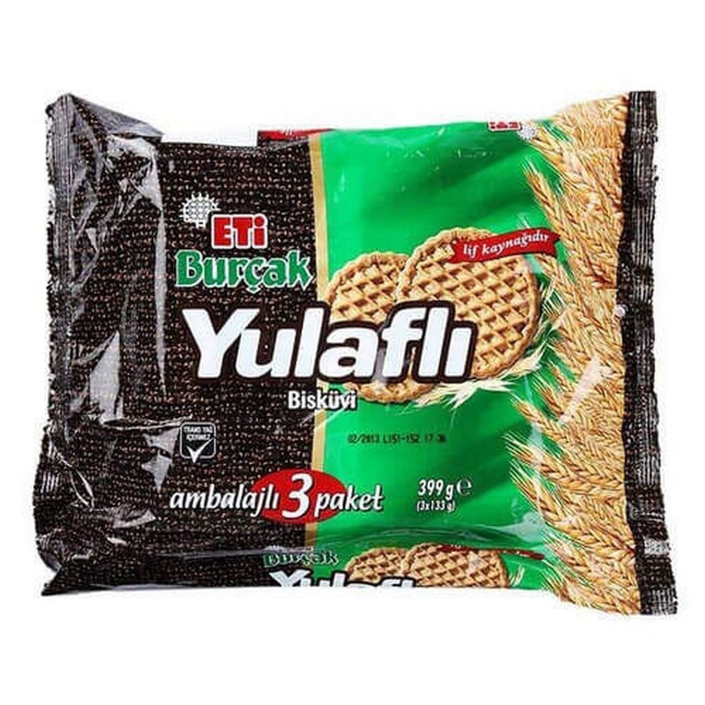 Eti Yulaflı Burçak Bisküvi 3 lü Paket 375 gr  x12 li Koli