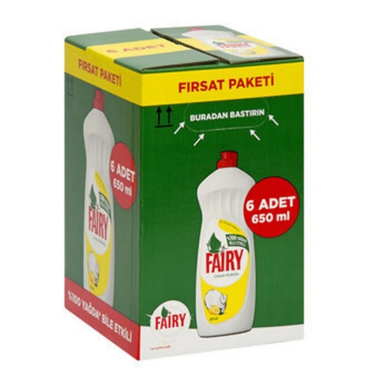 Fairy 6 lı Paket 650 Ml Bulaşık Deterjanı Limon