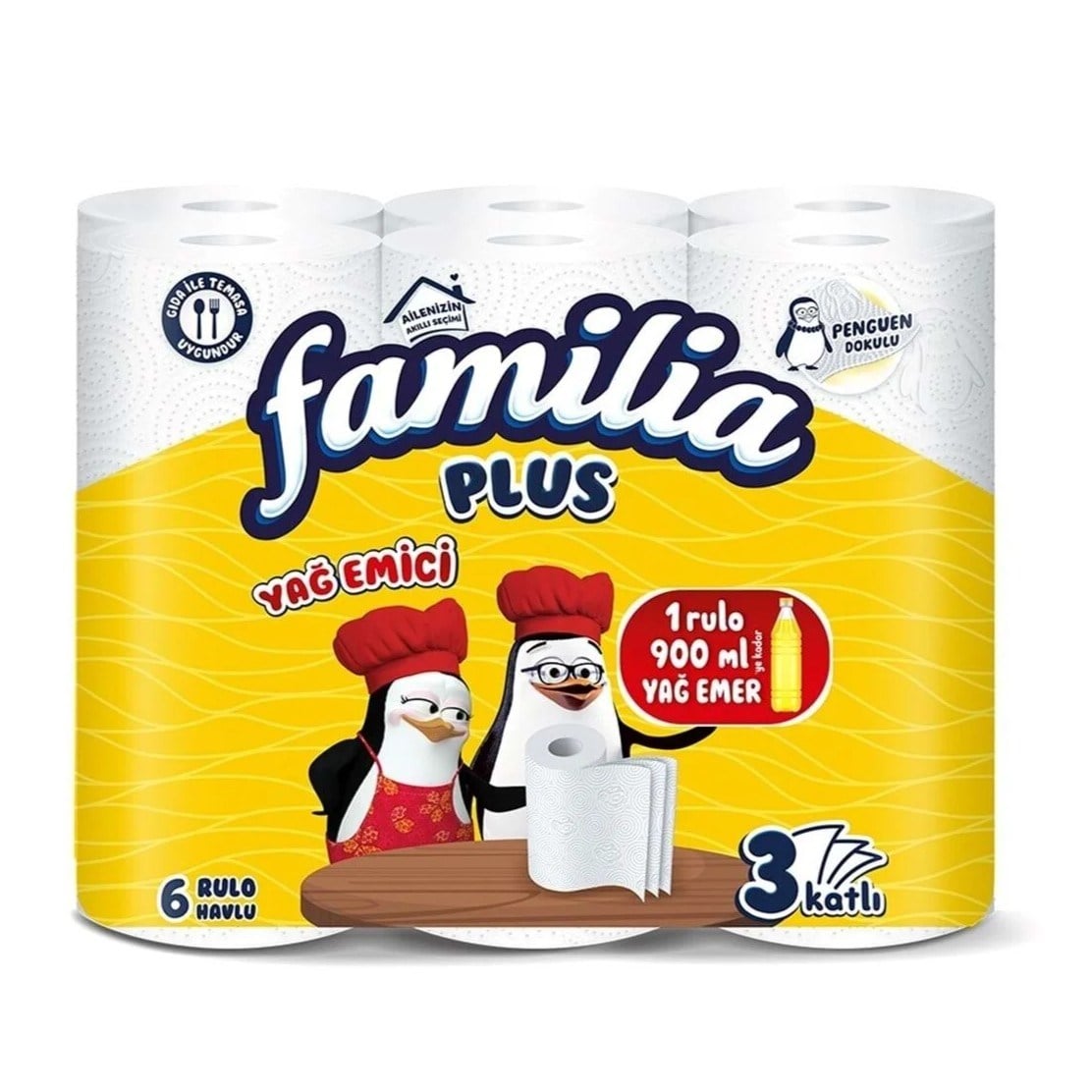 Familia Plus 6 lı Havlu 3 Katlı Yağ Emici x4 lü Koli