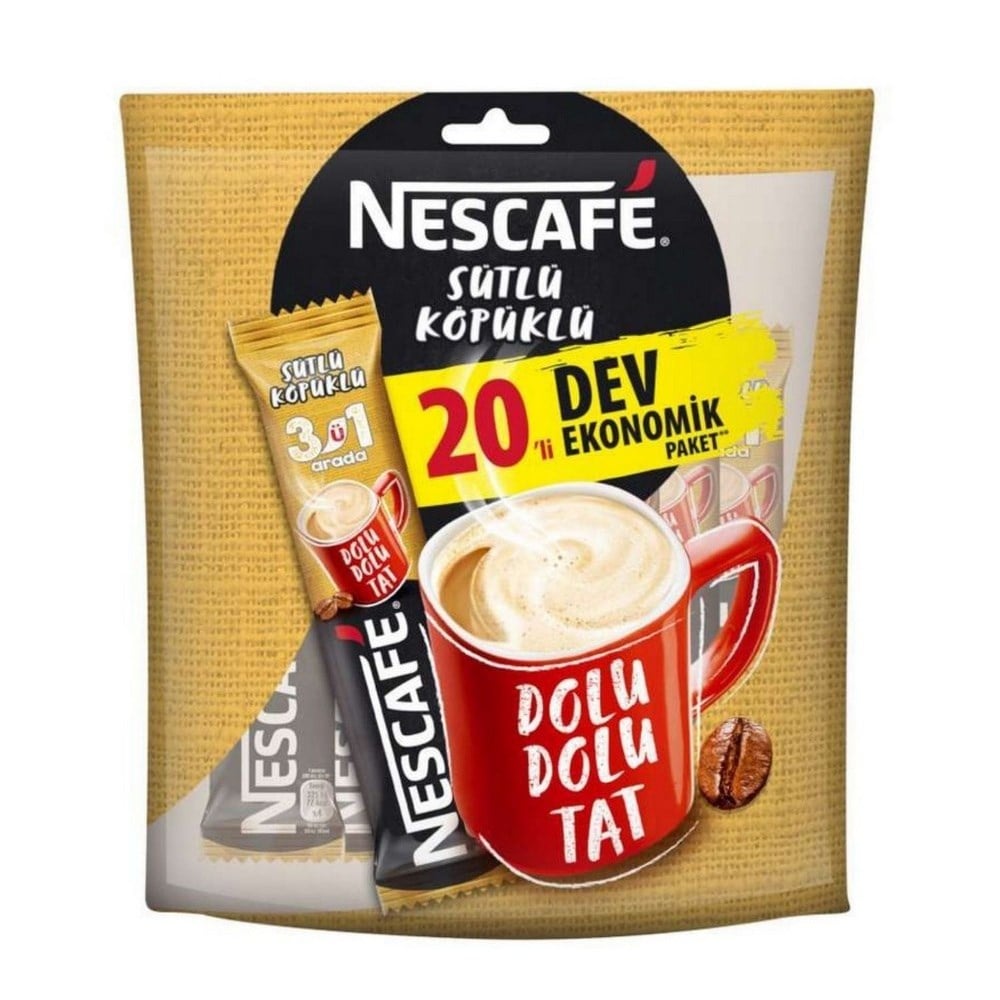 Nescafe 20 li Poşet 3 ü 1 Arada Sütlü Köpüklü 17,4 Gr