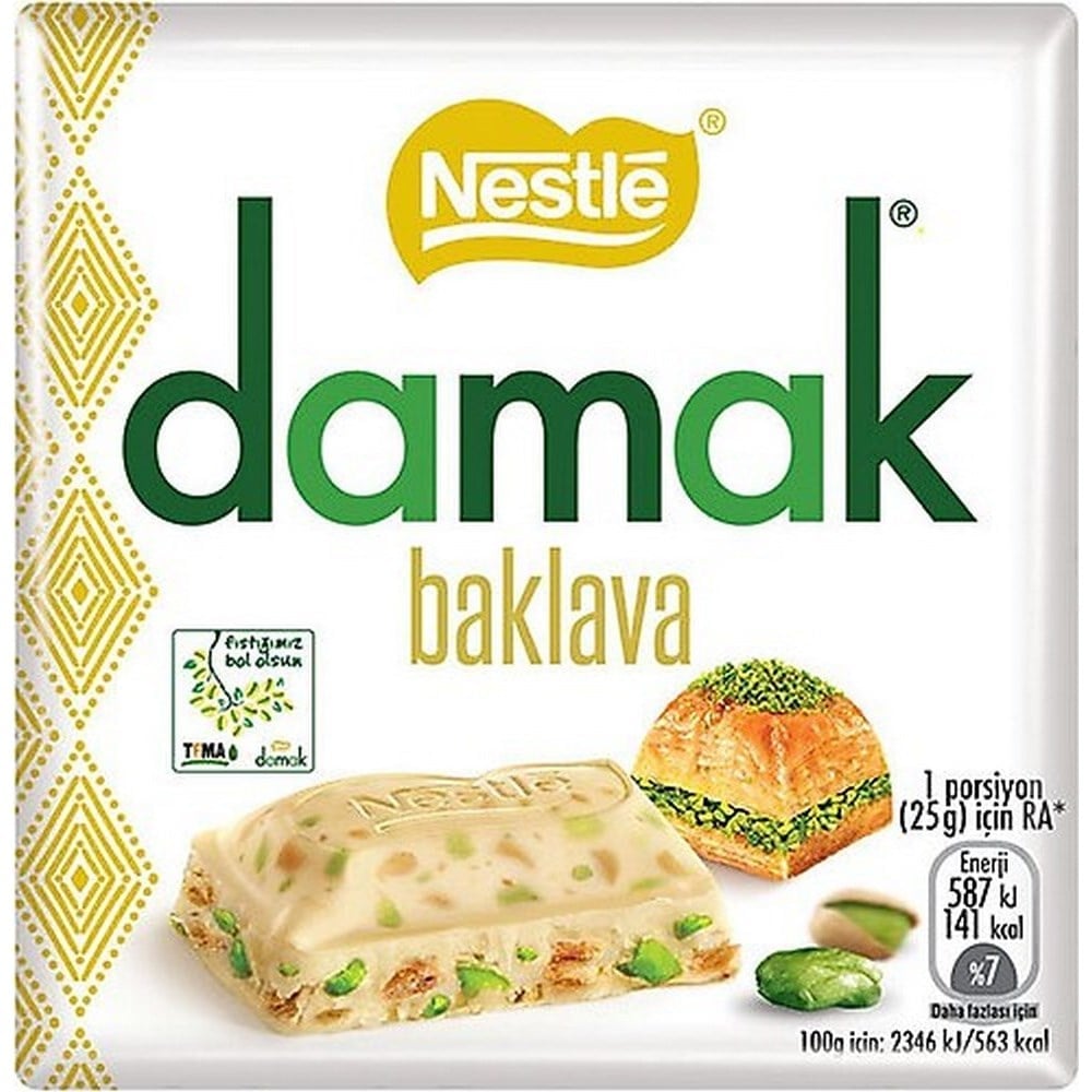 Nestle Damak Baklava 60 Gr Kare Çikolata x6 lı Paket