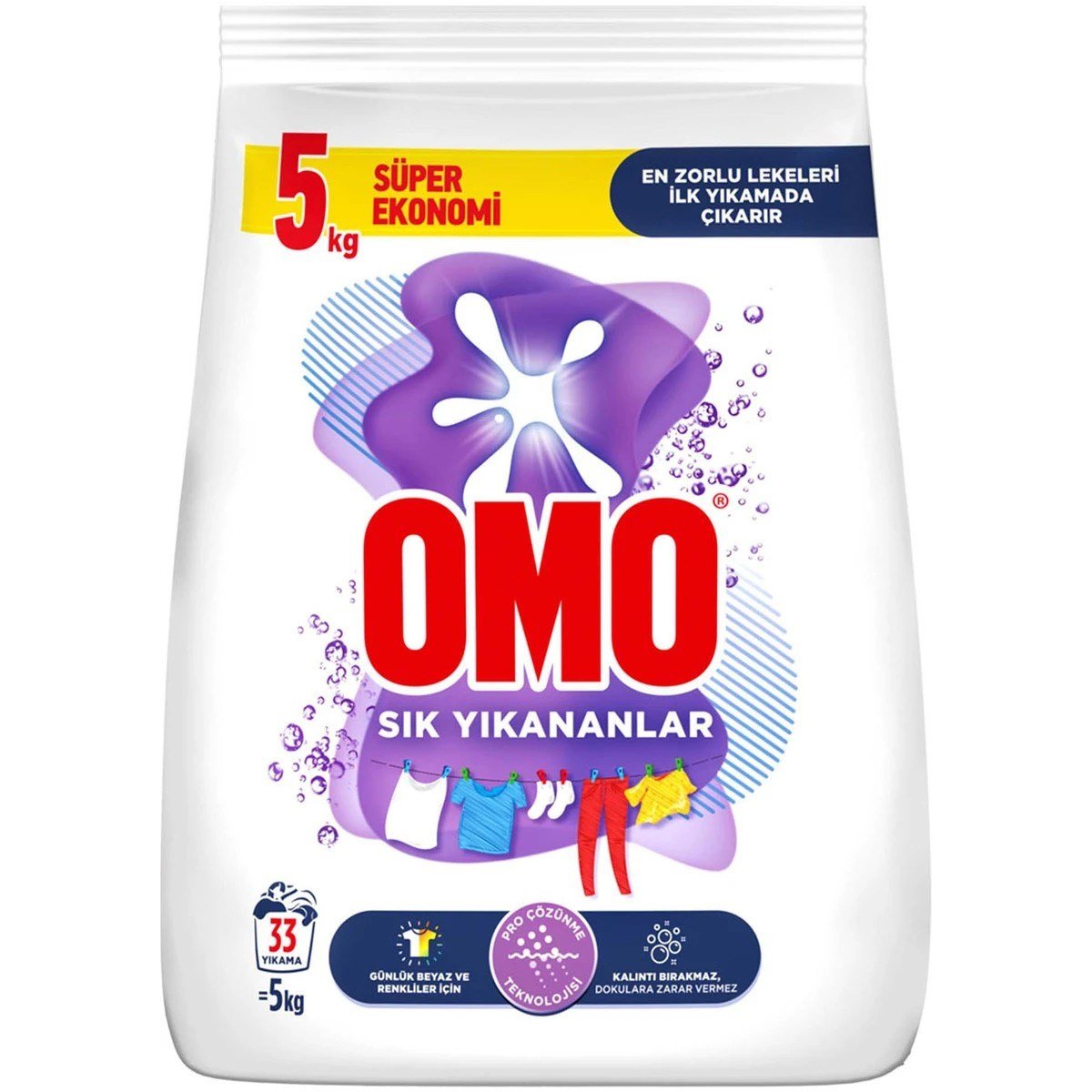 Omo Matik 5 Kg Sık Yıkananlar Beyaz ve Renkliler