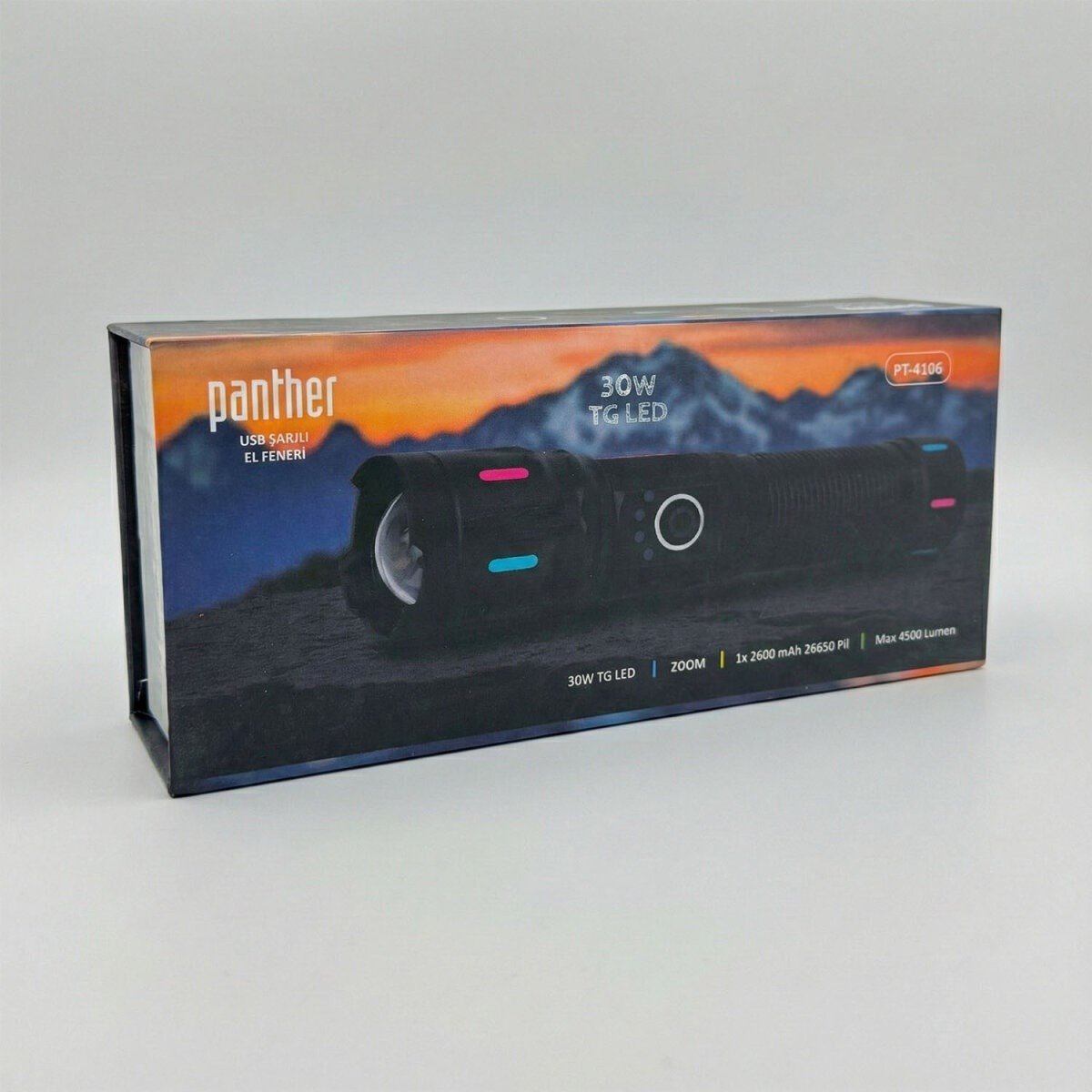 Panther PT 4106 USB Şarjlı Solar El Feneri
