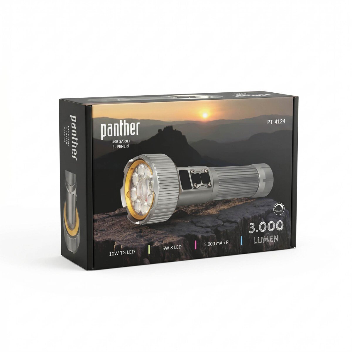 Panther PT 4124 USB Şarjlı El Feneri