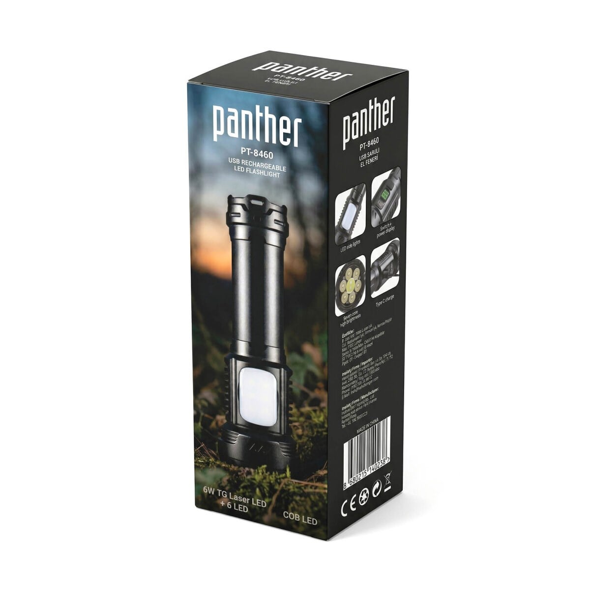 Panther PT 8460 USB Şarjlı El Feneri
