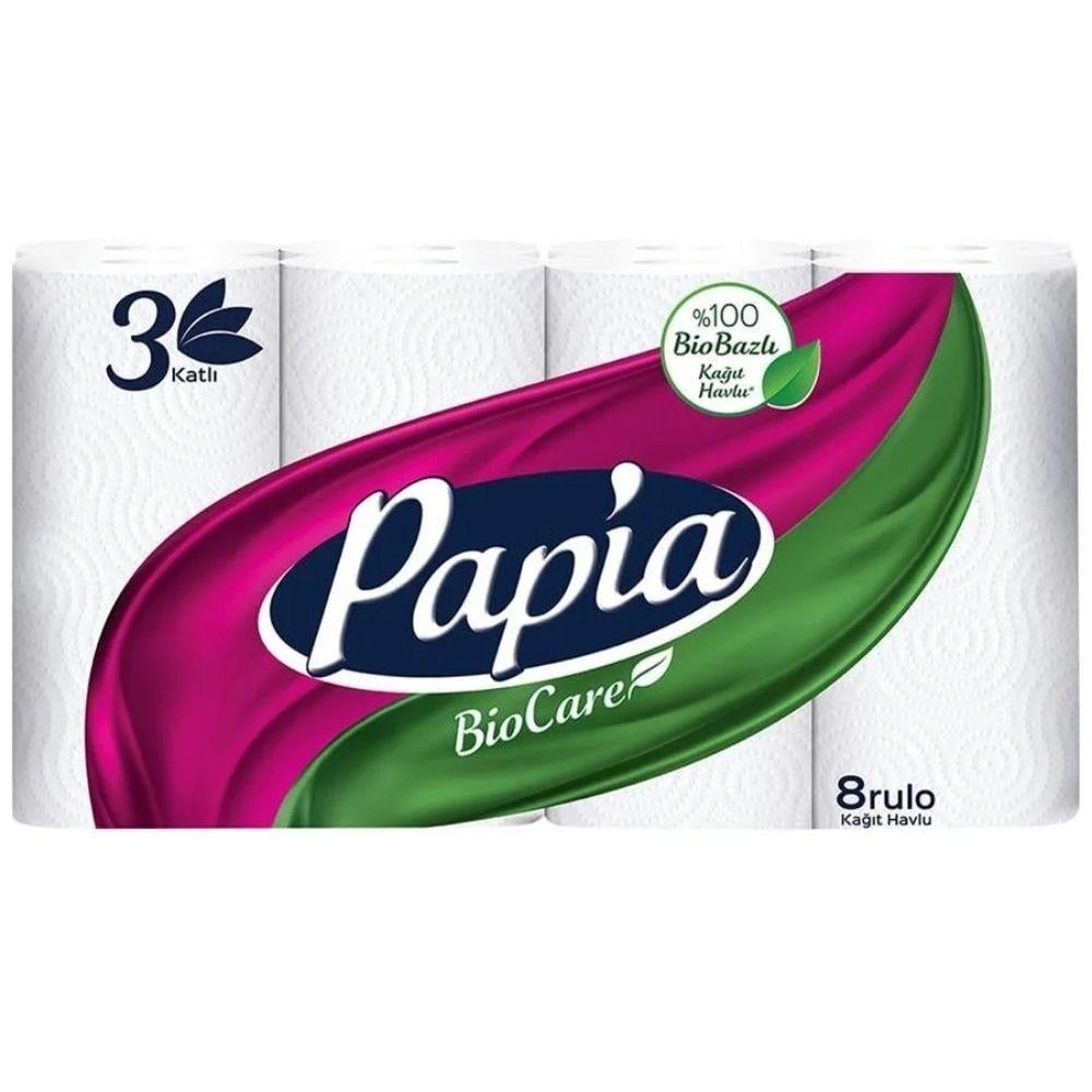 Papia Bio Care 8 li Havlu x3 lü Koli
