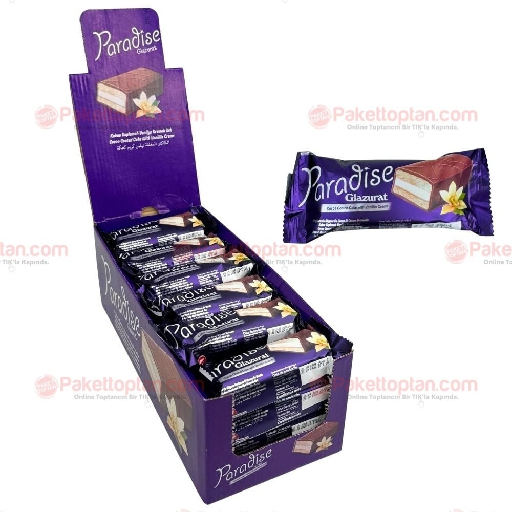 Paradise Kakao Kaplamalı Vanilya Kremalı Kek 22 Gr x24 lü Paket