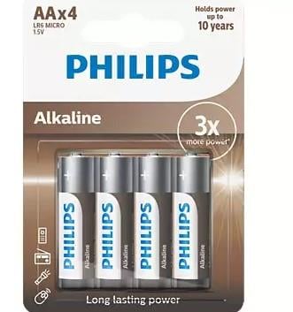 Philips 4 lü Alkaline Kalem Pil AA LR6A4B x12 li Paket