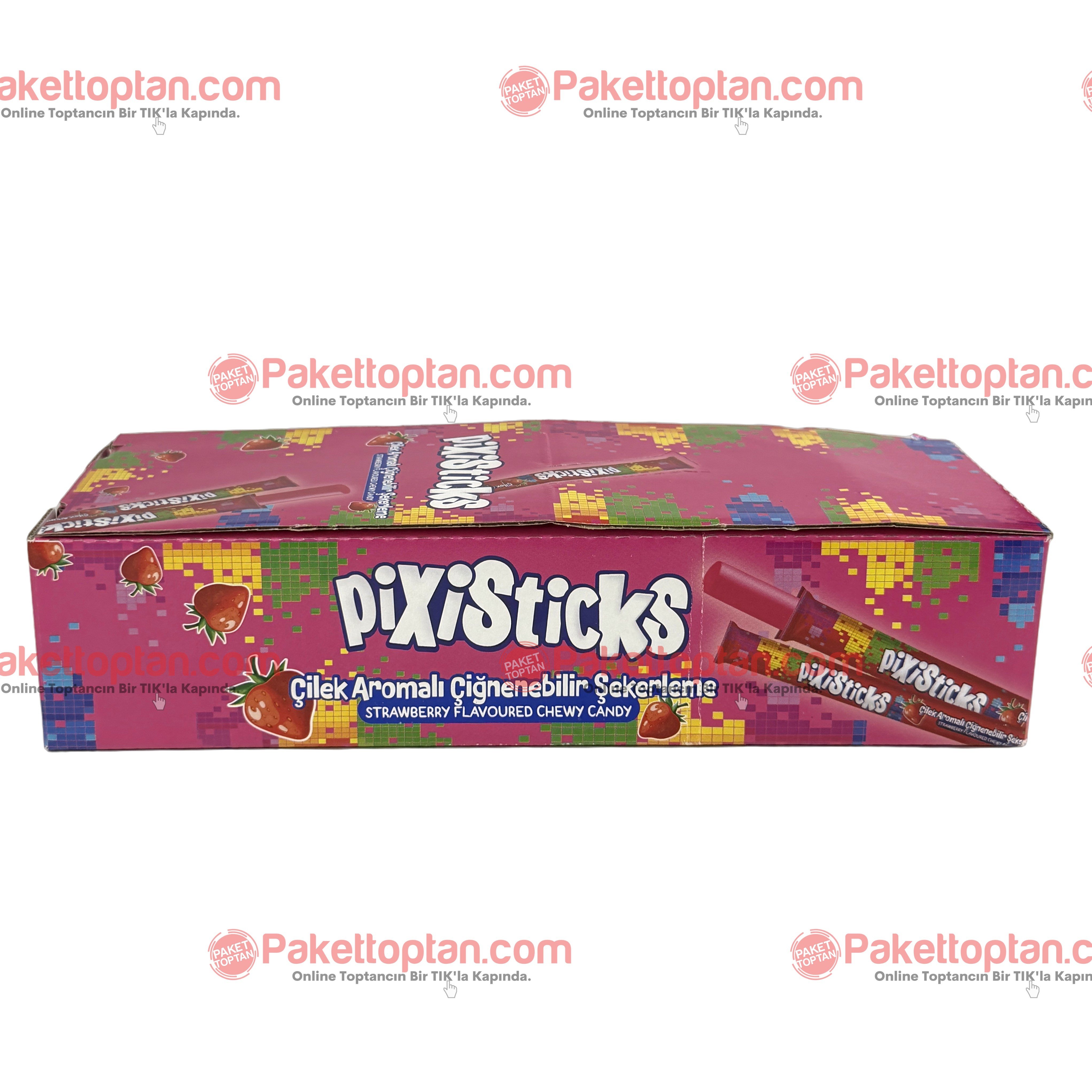 Pixisticks Çilek Aromalı 22 Gr Çiğnenebilir Şeker x24 lü Paket